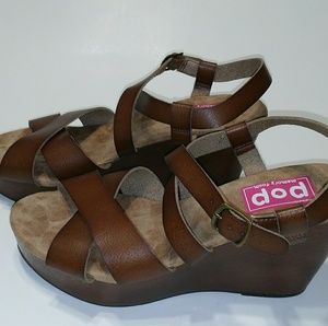 Women's Pop wood wedge sandals